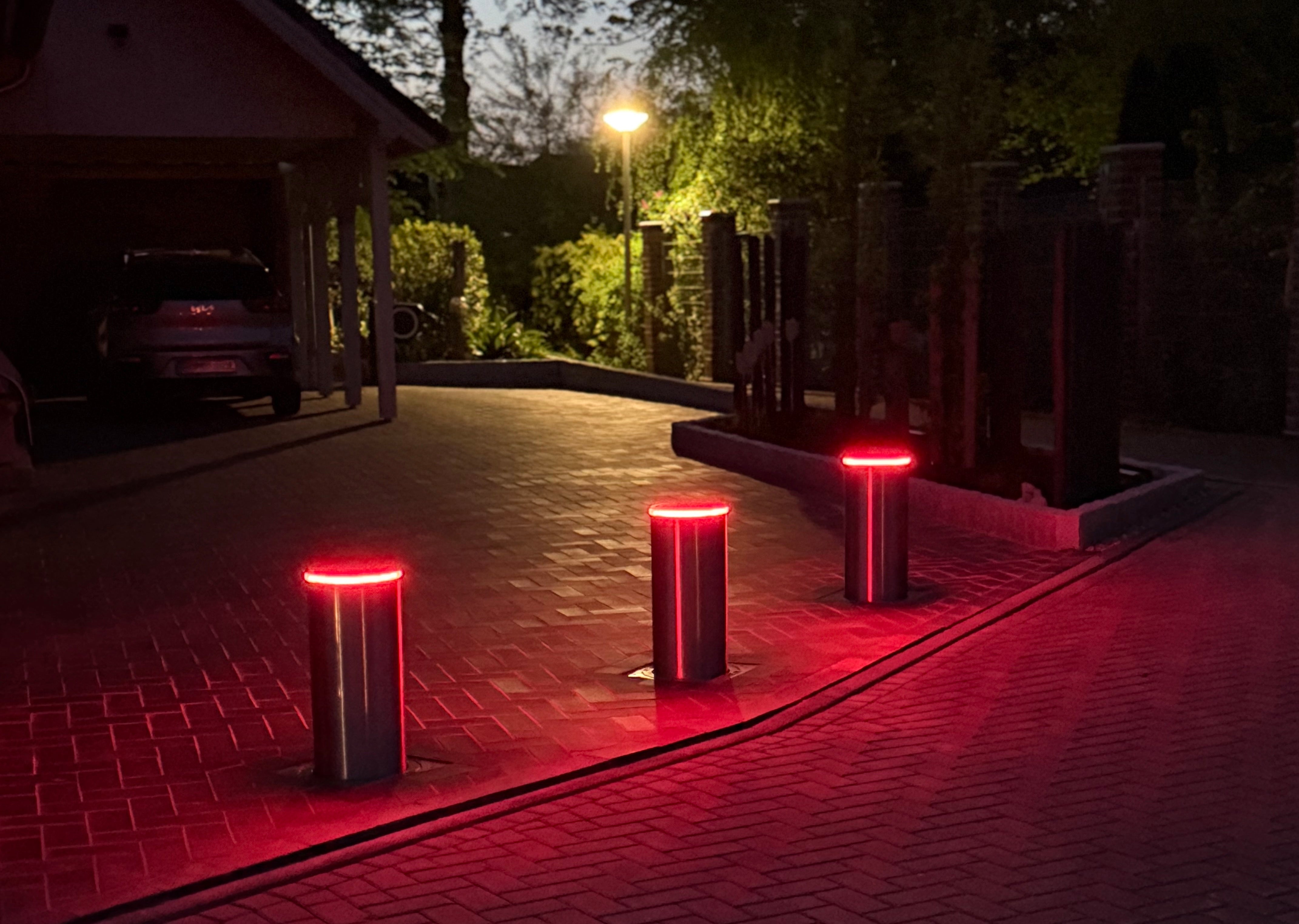 Edelstahl Absperrpoller V4A – Poller für Zufahrt und Parkplatz sichern, Braun Antriebe